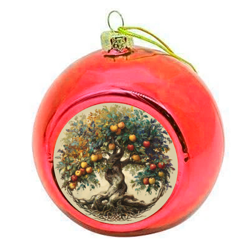 Tree of life - colourful christmas bauble by DejaReve