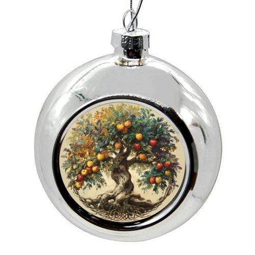 Tree of life - colourful christmas bauble by DejaReve