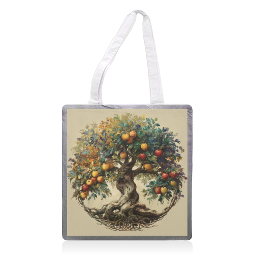 Tree of life - printed canvas tote bag by DejaReve