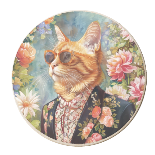 Trendy Cat - personalised beer coaster by DejaReve