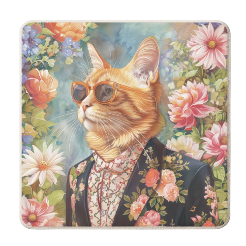Trendy Cat - personalised beer coaster by DejaReve