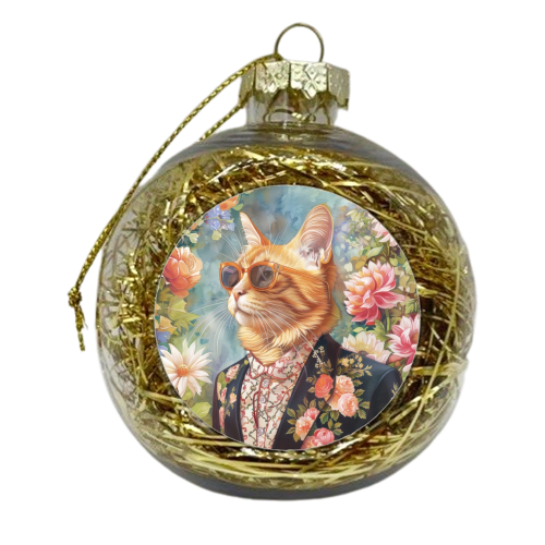 Trendy Cat - xmas bauble by DejaReve