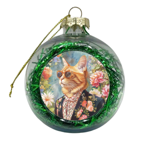 Trendy Cat - xmas bauble by DejaReve