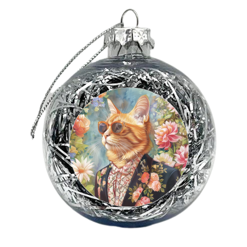 Trendy Cat - xmas bauble by DejaReve