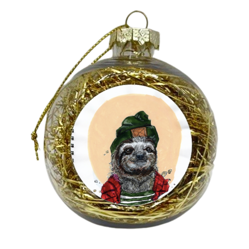 Trendy Sloth - xmas bauble by Gaz is a Cookie