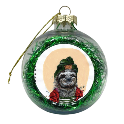 Trendy Sloth - xmas bauble by Gaz is a Cookie