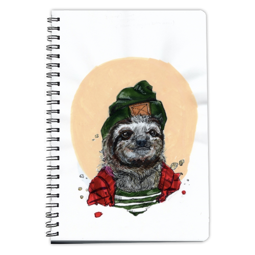 Trendy Sloth - personalised A4, A5, A6 notebook by Gaz is a Cookie