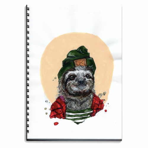 Trendy Sloth - personalised A4, A5, A6 notebook by Gaz is a Cookie