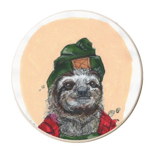 Trendy Sloth - personalised beer coaster by Gaz is a Cookie