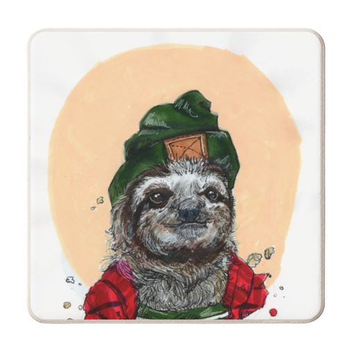 Trendy Sloth - personalised beer coaster by Gaz is a Cookie