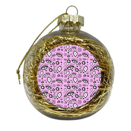 Tribal in Pastel Pink - xmas bauble by Cassie Swindlehurst