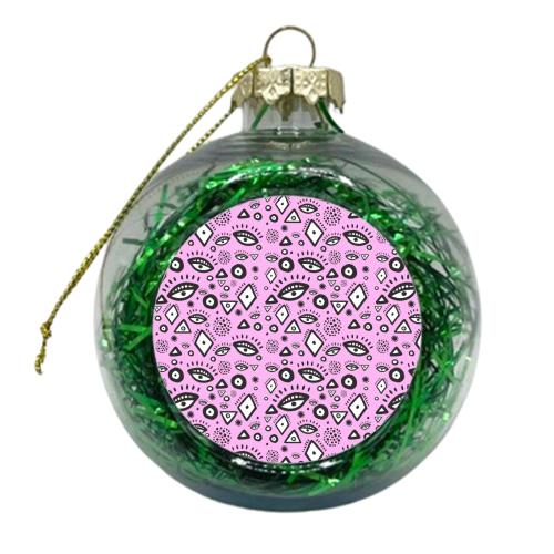 Tribal in Pastel Pink - xmas bauble by Cassie Swindlehurst
