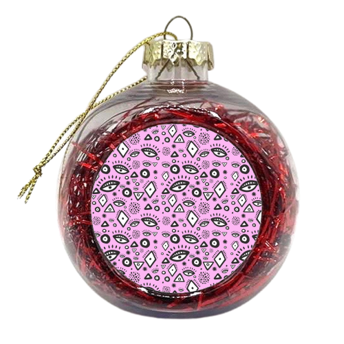 Tribal in Pastel Pink - xmas bauble by Cassie Swindlehurst