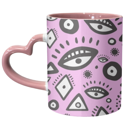 Tribal in Pastel Pink - unique mug by Cassie Swindlehurst