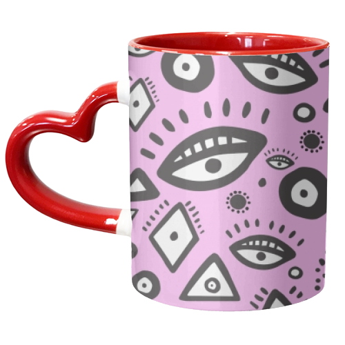 Tribal in Pastel Pink - unique mug by Cassie Swindlehurst