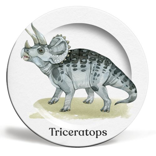 Triceratops - ceramic dinner plate by Gal Design