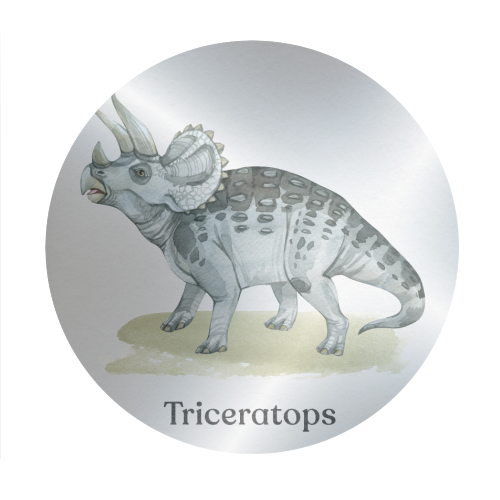 Triceratops - Circle Sticker by Gal Design