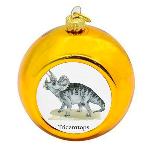 Triceratops - colourful christmas bauble by Gal Design