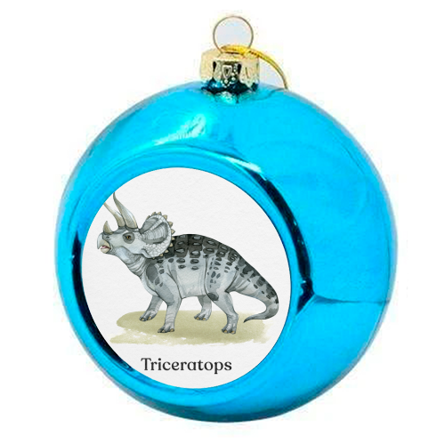 Triceratops - colourful christmas bauble by Gal Design