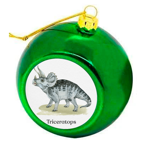 Triceratops - colourful christmas bauble by Gal Design
