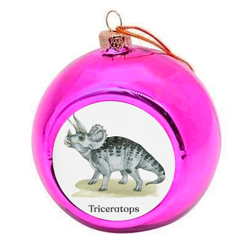Triceratops - colourful christmas bauble by Gal Design
