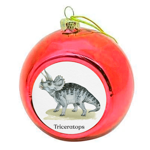 Triceratops - colourful christmas bauble by Gal Design