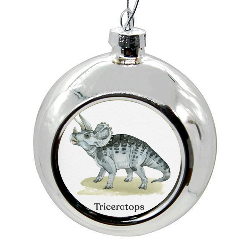 Triceratops - colourful christmas bauble by Gal Design