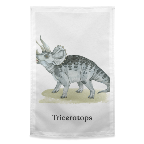 Triceratops - funny tea towel by Gal Design