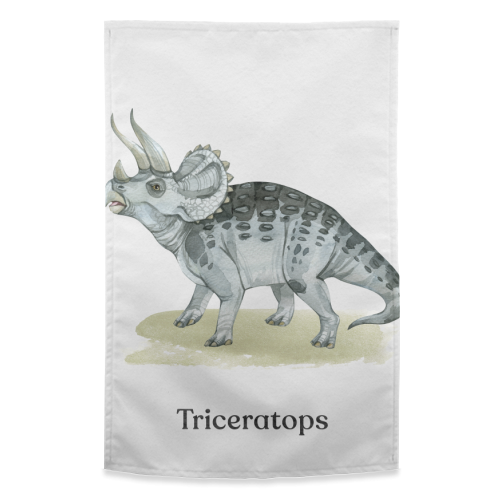 Triceratops - funny tea towel by Gal Design