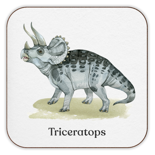 Triceratops - personalised beer coaster by Gal Design