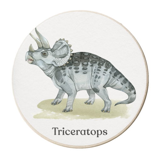 Triceratops - personalised beer coaster by Gal Design