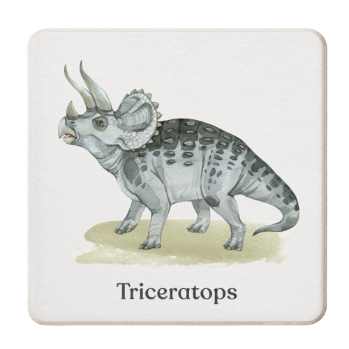 Triceratops - personalised beer coaster by Gal Design