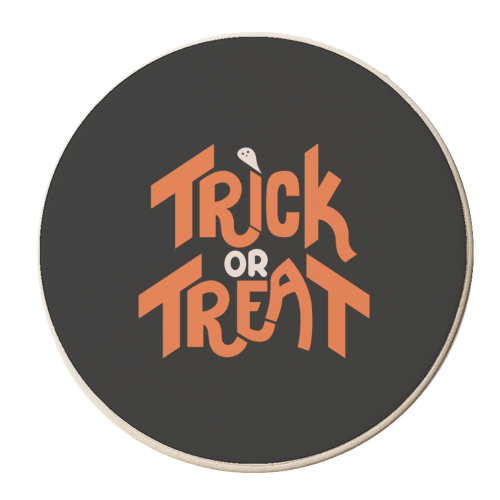 Trick or Treat - personalised beer coaster by Amy Farmer