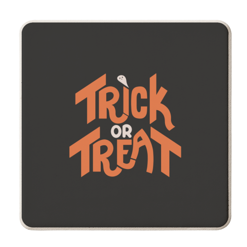 Trick or Treat - personalised beer coaster by Amy Farmer