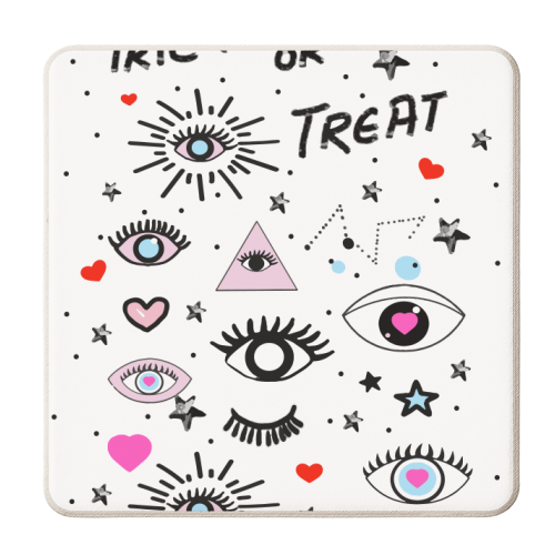 Trick or Treat - personalised beer coaster by Mukta Lata Barua