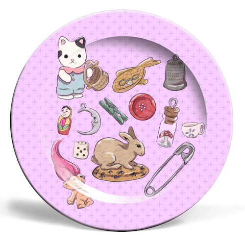 Trinkets - ceramic dinner plate by The Queer Store