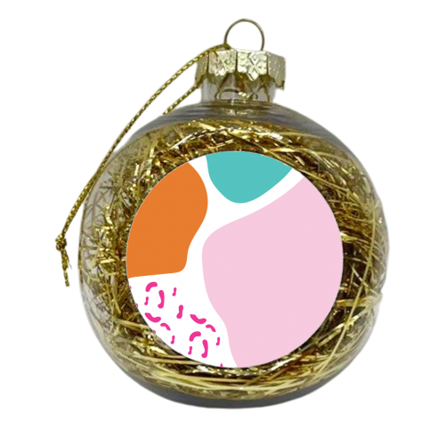 Trio Coloured Shapes and Pattern - xmas bauble by Mols & Mae