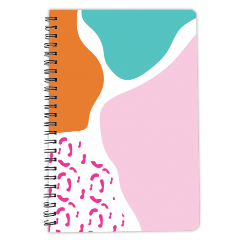 Trio Coloured Shapes and Pattern - personalised A4, A5, A6 notebook by Mols & Mae