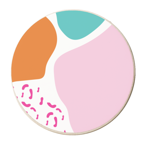 Trio Coloured Shapes and Pattern - personalised beer coaster by Mols & Mae