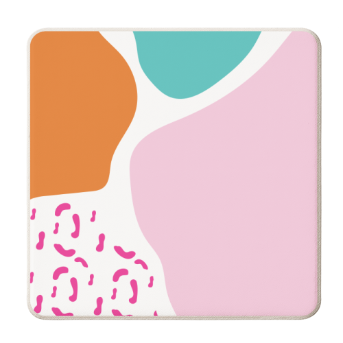 Trio Coloured Shapes and Pattern - personalised beer coaster by Mols & Mae