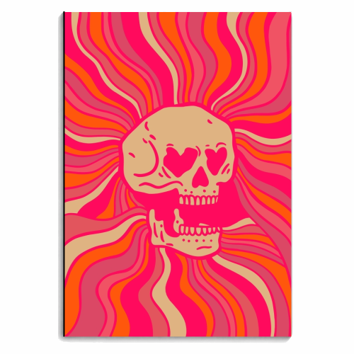 Trippy Laughing Groovy Skull - personalised A4, A5, A6 notebook by Meryn Design