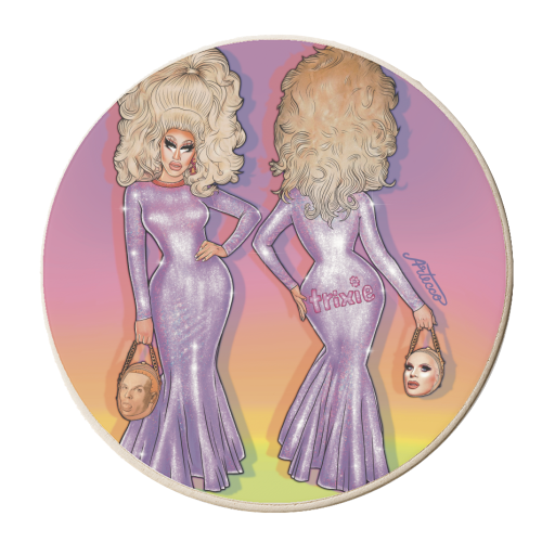 Trixie and Katya couture - personalised beer coaster by ARTECCO