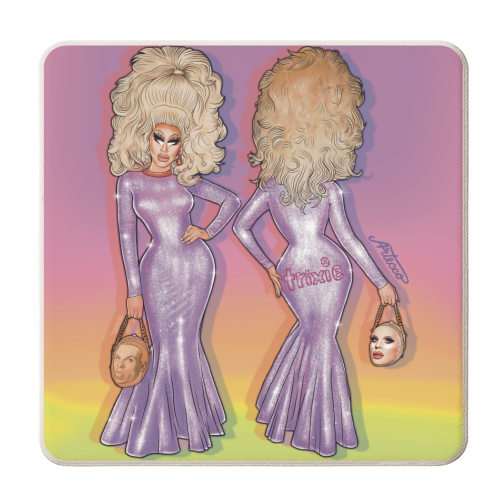 Trixie and Katya couture - personalised beer coaster by ARTECCO