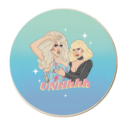 Trixie and Katya - personalised beer coaster by The Queer Store