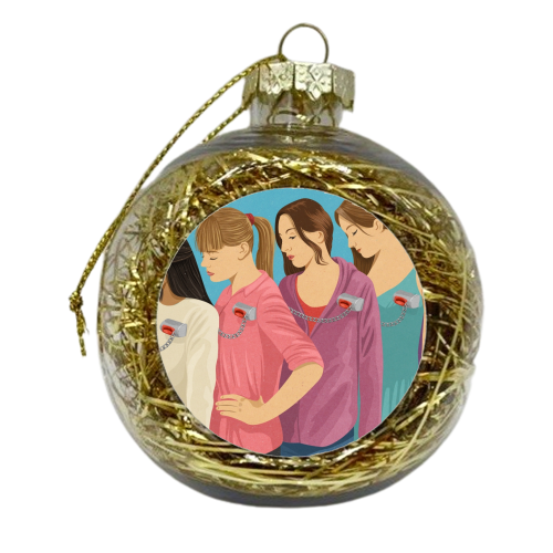 trolly women - xmas bauble by John Holcroft