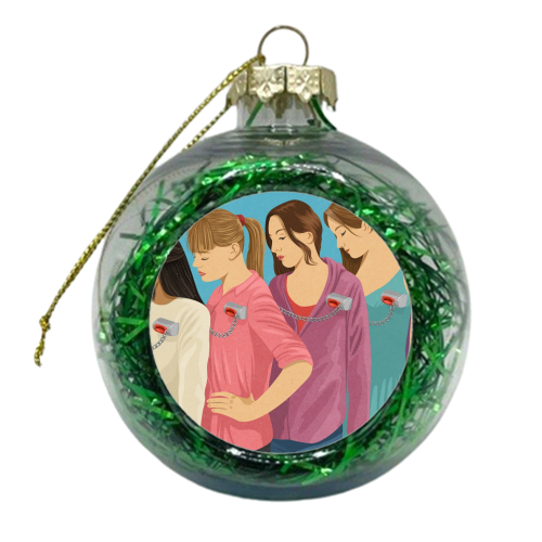 trolly women - xmas bauble by John Holcroft