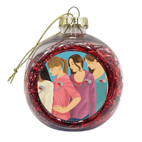 trolly women - xmas bauble by John Holcroft