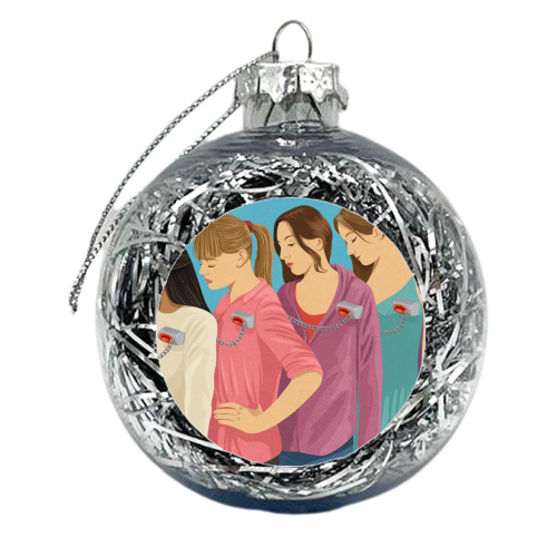 trolly women - xmas bauble by John Holcroft