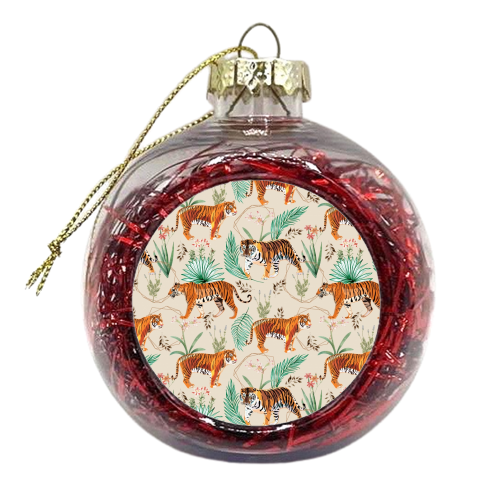 Tropical and Tigers - xmas bauble by Uma Prabhakar Gokhale