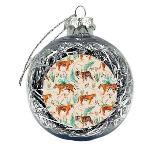 Tropical and Tigers - xmas bauble by Uma Prabhakar Gokhale